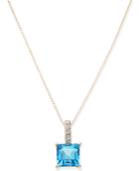Blue Topaz (1-3/8 Ct. T.w.) & Diamond Accent 18 Pendant Necklace In 14k Gold