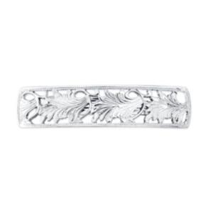2028 Silver-tone Barrette With Leaf Motifs