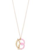 Betsey Johnson Gold-tone Crystal Accented Pink Pretzel Pendant Necklace