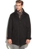Calvin Klein Wool-blend Twill Car Coat With Scarf