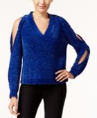 Marled Twist Cold-shoulder Sweater