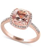 Effy Blush Morganite (1-5/8 Ct. T.w.) And Diamond (1/4 Ct. T.w.) Ring In 14k Rose Gold
