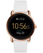 Fossil Q Women's Wander Touchscreen White Silicone Strap Smart Watch 45mm Ftw2114
