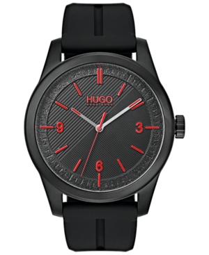 Hugo Men's #create Black Rubber Strap Watch 40mm