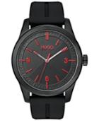 Hugo Men's #create Black Rubber Strap Watch 40mm