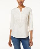 Style & Co. Embroidered Top, Only At Macy's