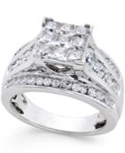 Diamond Square Shape Ring (2 Ct. T.w.) In 14k White Gold