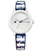 Tommy Hilfiger Women's Stripe Floral Silicone Strap Watch 38mm