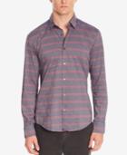 Boss Men's Slim-fit Striped Cotton Button Down Shirt