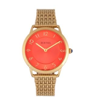 Bertha Quartz Abby Collection Gold And Red Stainless Steel Watch 33mm