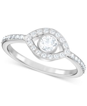 Swarovski Silver-tone Crystal Eye Ring