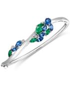 Le Vian Precious Collection Sapphire (2-3/8 Ct. T.w.), Emerald (1-1/5 Ct. T.w.) And Diamond (1/5 Ct. T.w.) Bangle Bracelet In 14k White Gold