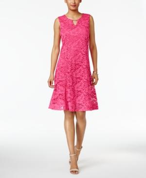 Jm Collection Floral-lace A-line Dress, Created For Macy's