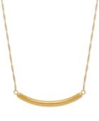 Curved Bar Necklace In 14k Gold