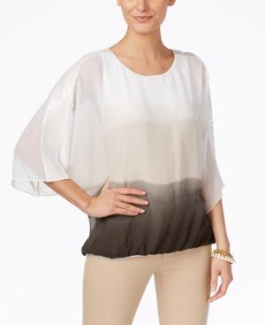 Alfani Petite Ombre Angel-sleeve Blouson Top, Only At Macy's