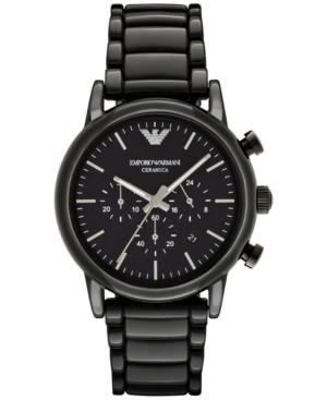 Emporio Armani Men's Chronograph Luigi Black Ceramic Bracelet Watch 43mm Ar1507