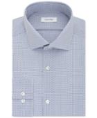 Calvin Klein Men's Steel Slim-fit Non-iron Performance Blue Geo Dress Shirt