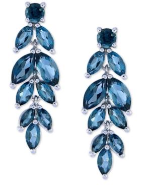Blue Topaz Leaf Drop Earrings (6-3/8 Ct. T.w.) In Sterling Silver