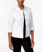 Style & Co Petite Denim Bright White Wash Jacket, Only At Macy's