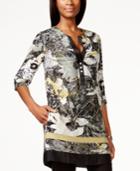 Grace Elements Printed Elbow-sleeve Tunic