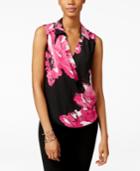 Inc International Concepts Petite Floral Surplice Top, Only At Macy's