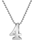 Alex Woo Number 4 Pendant Necklace In Sterling Silver