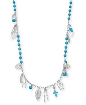 Thalia Sodi Two-tone Beaded Charm Necklace, Created For Macy's