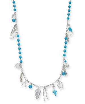 Thalia Sodi Two-tone Beaded Charm Necklace, Created For Macy's