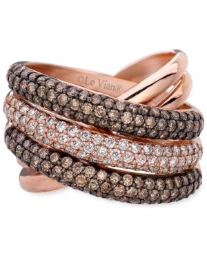 Le Vian Diamond Chocolate Diamond And White Diamond Overlap (1-7/8 Ct. T.w.) In 14k Rose Gold