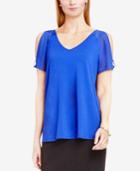 Vince Camuto Cold-shoulder V-neck Blouse