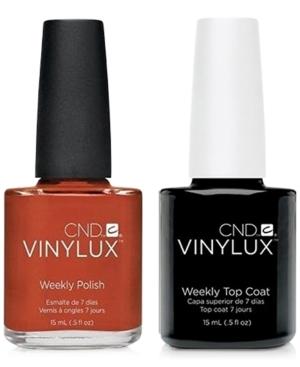 Creative Nail Design Vinylux Fine Vermilion Nail Polish & Top Coat (two Items), 0.5-oz, From Purebeauty Salon & Spa