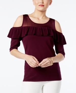 Inc International Concepts Cold-shoulder Illusion Sweater, Created For Macy's