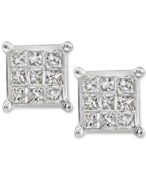 Diamond Quad Stud Earrings (1/4 Ct. T.w.) In 10k White Gold