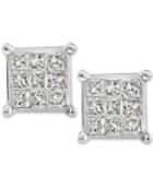 Diamond Quad Stud Earrings (1/4 Ct. T.w.) In 10k White Gold