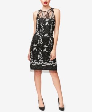 Betsey Johnson Embroidered Mesh Illusion Dress