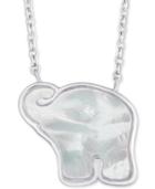 Mother-of-pearl Elephant 18 Pendant Necklace In Sterling Silver