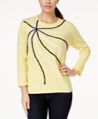 Alfred Dunner Petite Embellished Applique Top