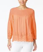 Jessica Simpson Mesh-trim Eyelet Blouse