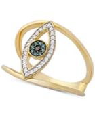 Wrapped Diamond Evil Eye Ring (1/6 Ct. T.w.) In 14k Gold, Created For Macy's