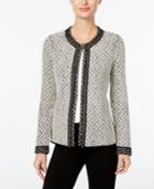 Jm Collection Petite Diamond-pattern Cardigan, Only At Macy's