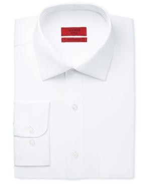 Alfani Red Men's Fitted Performance White Tonal Dress Shirt, Only At Macy's