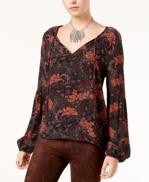 Sanctuary Scarlet Printed Peasant Top