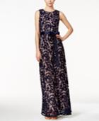 Adrianna Papell Petite Sleeveless Lace Gown