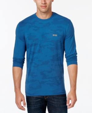 Hugo Boss Green Men's Pixelated Camouflage Long-sleeve T-shirt