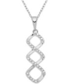 Diamond Twist 18 Pendant Necklace (1/10 Ct. T.w.) In Sterling Silver