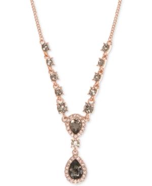 Givenchy Rose Gold-tone Crystal Lariat Necklace