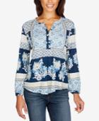 Lucky Brand Mixed-print Knit Top