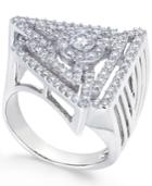 Diamond Triangle Ring In 14k White Gold (1-1/5 Ct. T.w.)