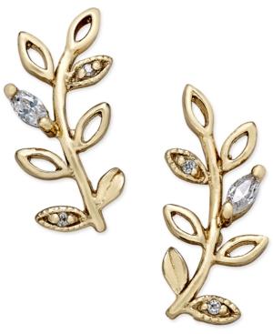 Giani Bernini Crystal Vine Ear Climber Earrings In 18k Gold-plated Sterling Silver, Only At Macy's