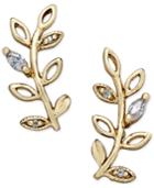 Giani Bernini Crystal Vine Ear Climber Earrings In 18k Gold-plated Sterling Silver, Only At Macy's
